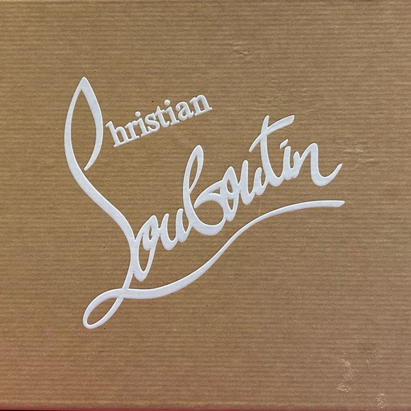 Black leather Christian Louboutin 4” heels. - Picture 2 of 11